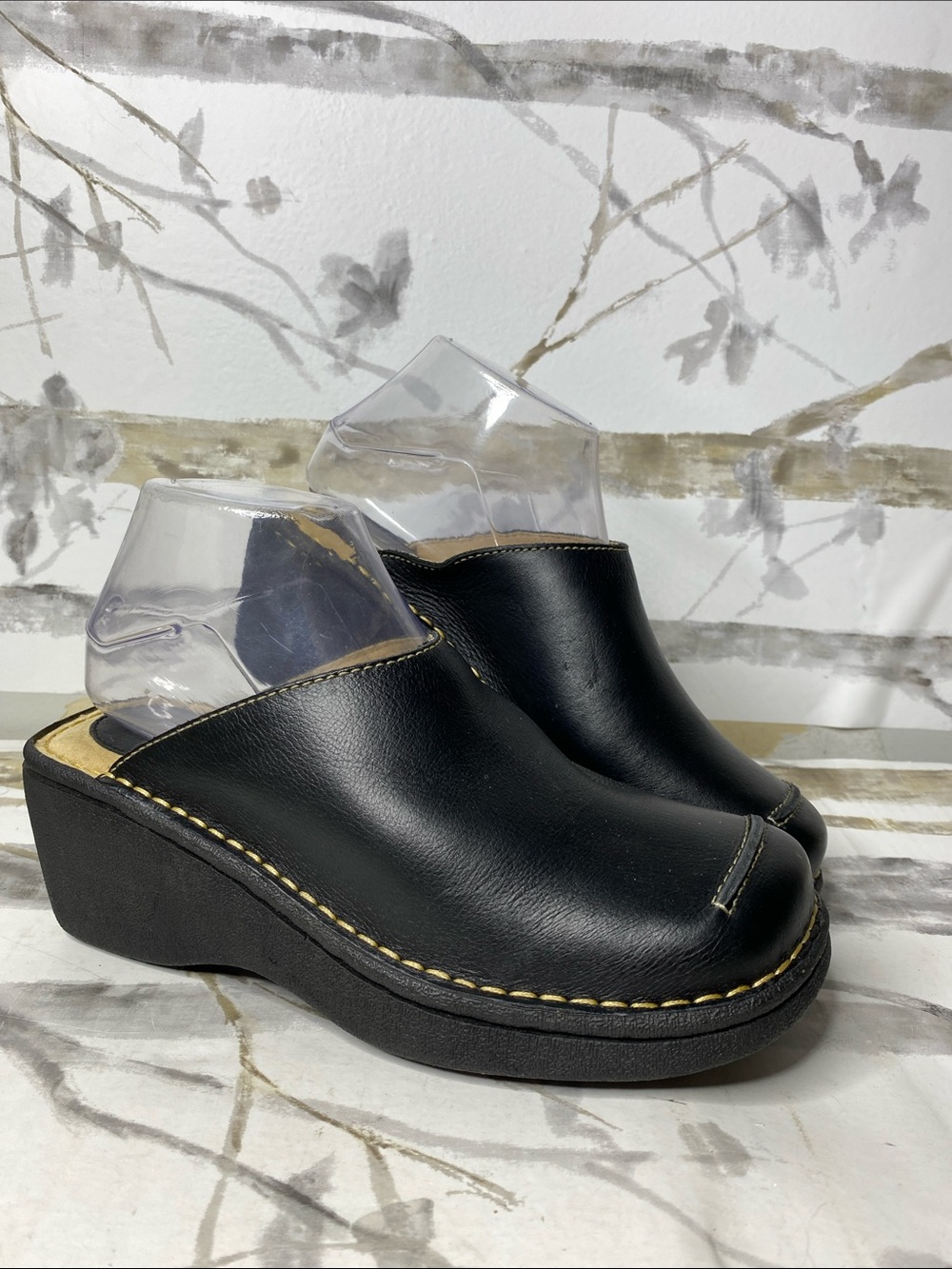 Vintage Y2K Predictions Leather Clogs